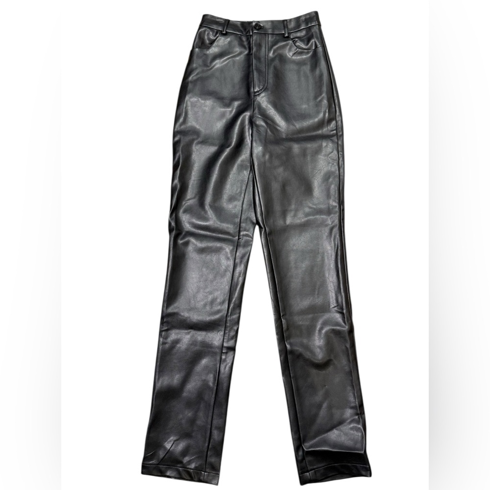 NWT - White Fox You’ve Got It Faux Leather Pants in Black Size XS - Picture 4 of 9